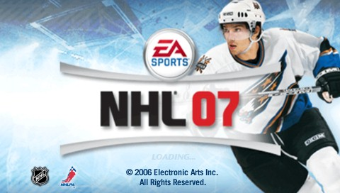 NHL 07 title screen for PSP
